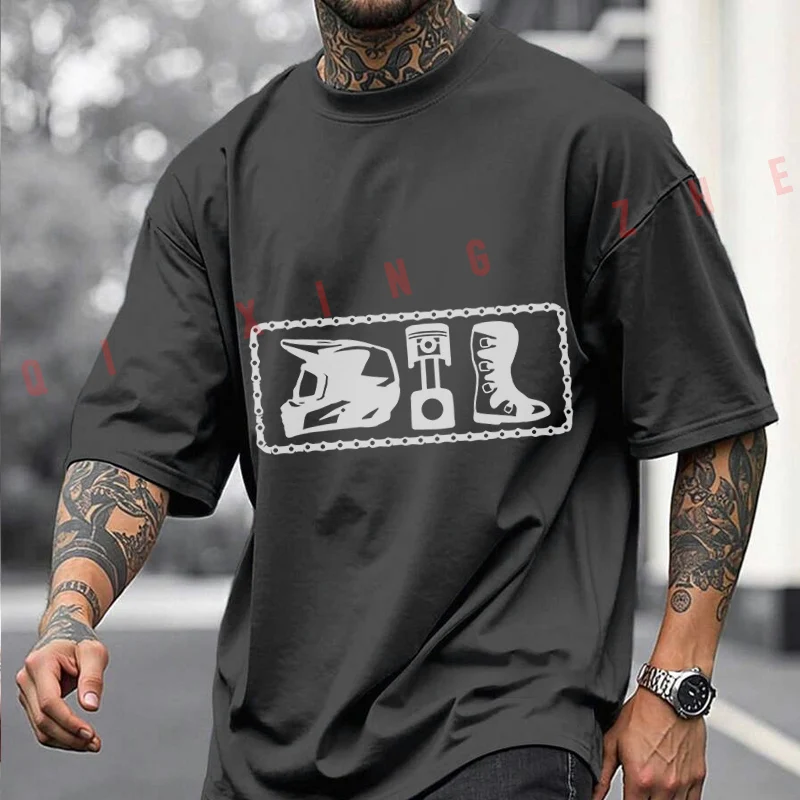 تي شيرت رجالي صيفي قطني بأكمام - مراجعة Motorcycle Gear Sleeve وسعره